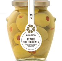 Zelene Masline sa Paprikom | Groene Olijven met Paprika | Pelagonia | 300G