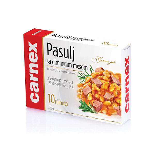 Pasulj sa Dimljenim mesom | Bonen met Gerookt Varkensvlees | Carnex | 400G