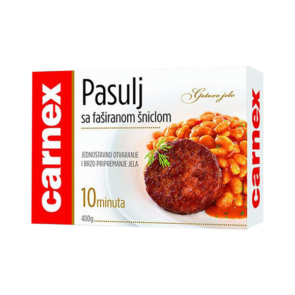 Pasulj sa Fasiranom Sniclom| Bonen met Frikandel | Carnex | 400G