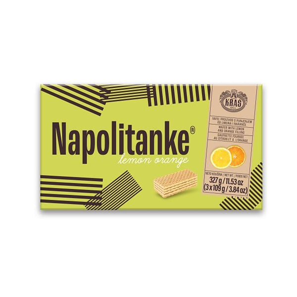 Napolitanke Biscuits | Hazelnootwafeltjes Lemon Groen | 327G