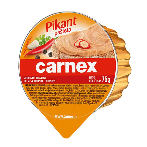 Pasteta Pikant | Varkensvlees Pikant Pastei| Carnex 75G